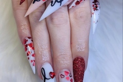 Red Heart Love Nail Design