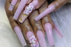 Pink Floral Nail Design