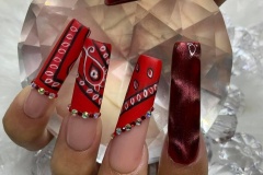 Red Acrylic Nail Design