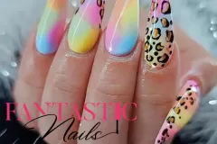Rainbow Spots Nail Design