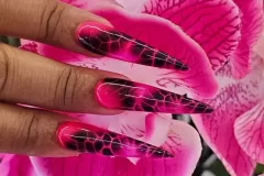 Pink Reptile Nail Design